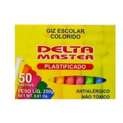 Giz Escolar Color C-50 Plast Delta