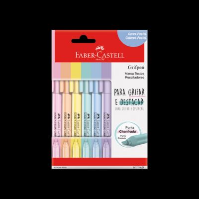 Grifa Texto Estojo Com 6 Cores Pasteis Grifpen Faber Castell