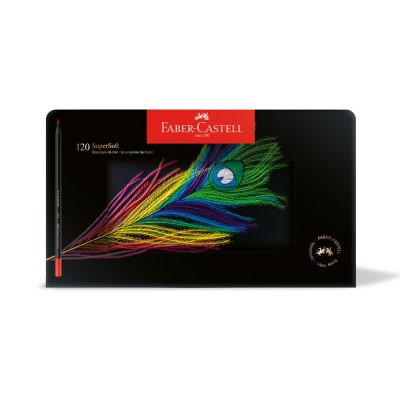 Lápis De Cor 120 Cores Supersoft Com Estojo De Lata Faber Castell