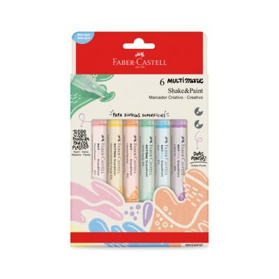 Marcador Multimark Pastel Ponta Dupla Com 6 Cores Faber Castell