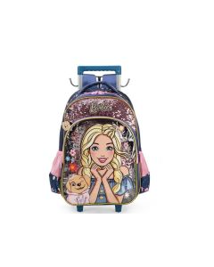 Mochila Car G Barbie Paetê Azul E Rosa IC39132BB Luxcel