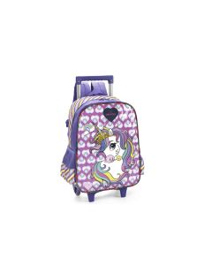 Mochila Car G Unicórnio Roxo Arco-Íris IC39405UP LUXCEL