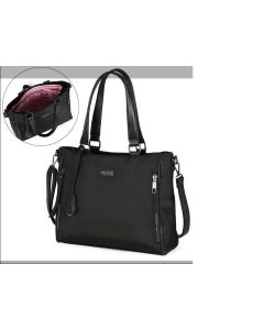 Bolsa Feminina Grande Com Alça De Couro Preta BU787590600UN Luxcel